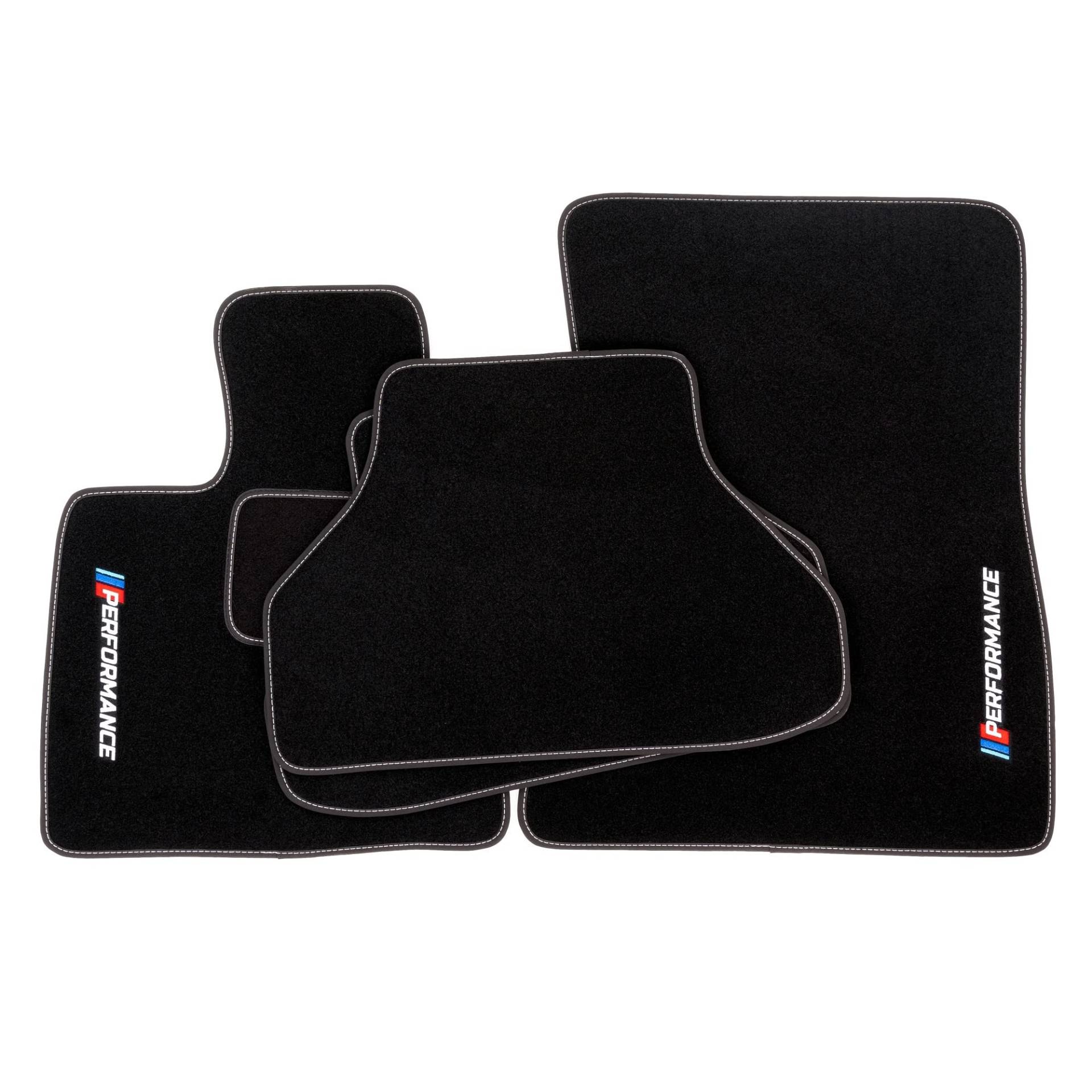 PERFORMANCE Personalisierte Velours-Fußmatten für BMW X6 E71 2007-2014 - Personalisierte, Matt, Weiß - halten Sie Ihr Auto sauber und komfortabel mit unseren Fußmatten von PERFORMANCE