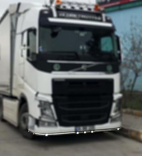 Hochpoliert Edelstahl LKW Stoßstangerohr - Lobar mit 9 Fristom Marker passend für Volvo FH4 2013+ von Peritus