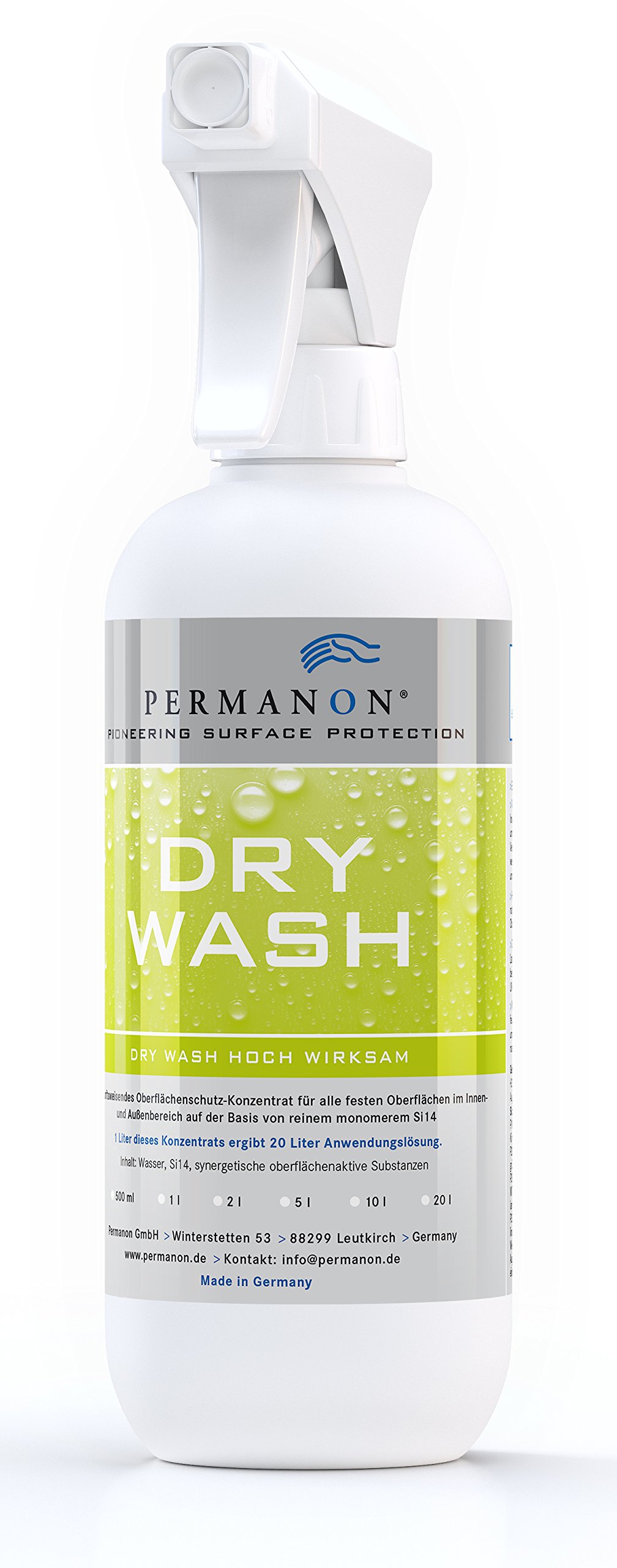 Permanon Dry Wash - Detailer und Lackschutz mit Silizium - 500ml Ready to use - Reiniger mit Versiegelung 2in1 Lösung von Permanon