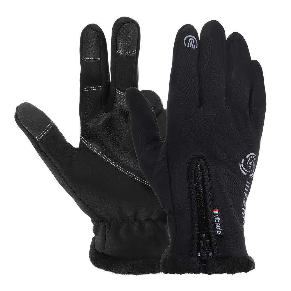 PeroFors Motorrad Radfahren Winter Fleece Thermisch Warme Handschuhe Touchscreen Winddicht Wasserdicht - XL von PeroFors