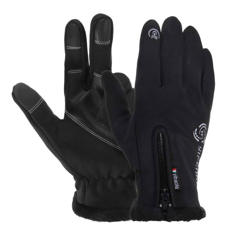 PeroFors Motorrad Radfahren Winter Fleece Thermisch Warme Handschuhe Touchscreen Winddicht Wasserdicht - XL von PeroFors
