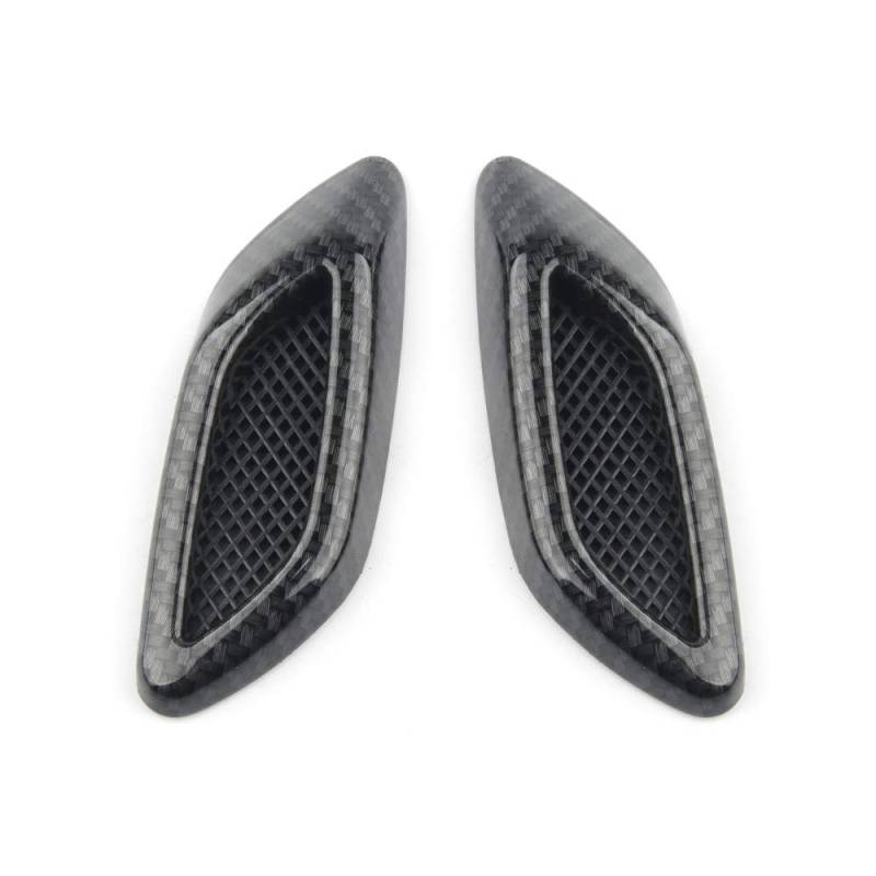 Persistence 2 StüCk Karbon Faser Auto Motorhaube Rahmen Dekorative Aufkleber Luft Auslass Seiten Markierung Universal Dekorative Abdeckung von Persistence