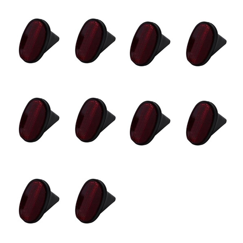 Pesfehhy 10 Stück Rückstrahler für Fahrrad, oval, Warnung, rot, schwarz Pesfehhy 10 Stück Rückstrahler für Fahrrad, oval, Warnung, rot, schwarz von Pesfehhy