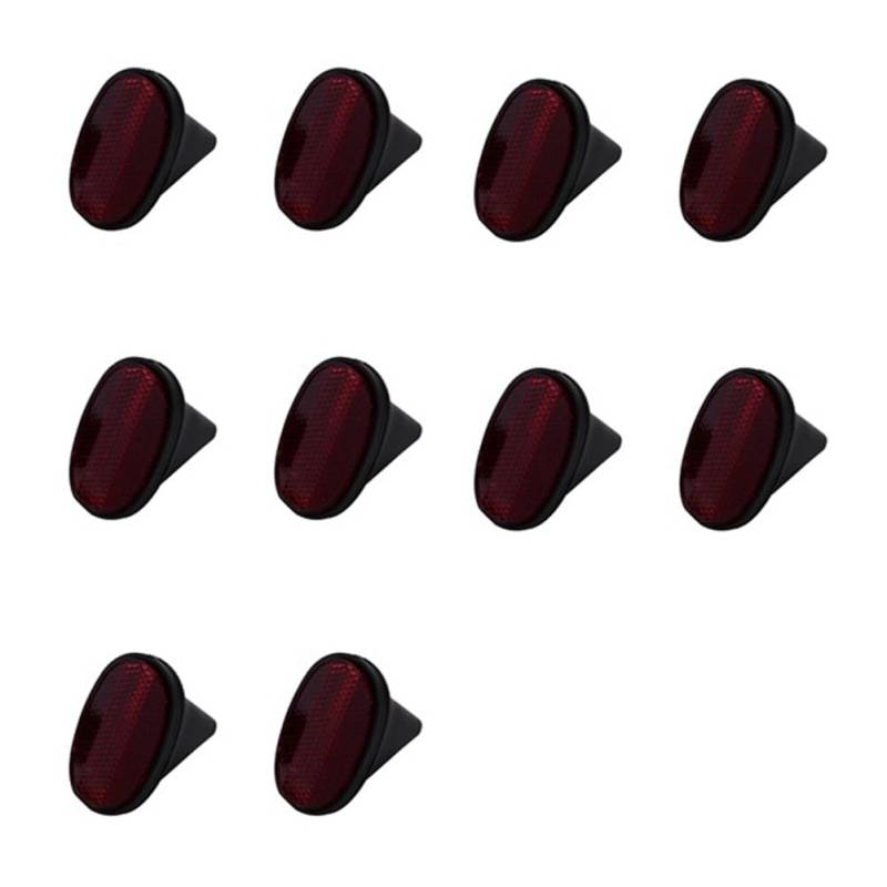 Pesfehhy 10 Stück Rückstrahler für Fahrrad, oval, Warnung, rot, schwarz von Pesfehhy