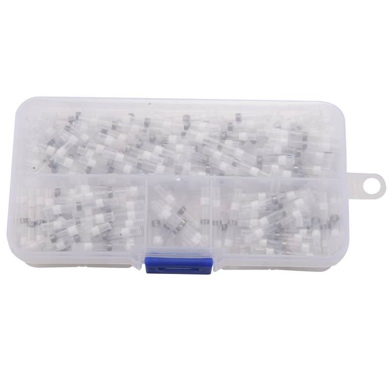 Pesfehhy 200 Stück serische Lötverbinder, 26-24 AWG, weiß, thermisch schrumpfbare Endverbinder, wasserdichte und isolierte Klemme von Pesfehhy