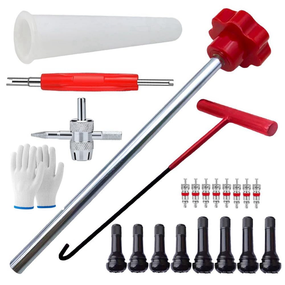 Pesfehhy 23-Teiliges Reifenventil-Abzieher-Set Aus Metall für die Reifenreparatur, Autoabzieher Aus Metall, Radreifen-Entferner und Installateur B Pesfehhy 23-Teiliges Reifenventil-Abzieher-Set Aus Metall für die Reifenreparatur, Autoabzieher Aus Metall, Radreifen-Entferner und Installateur B von Pesfehhy