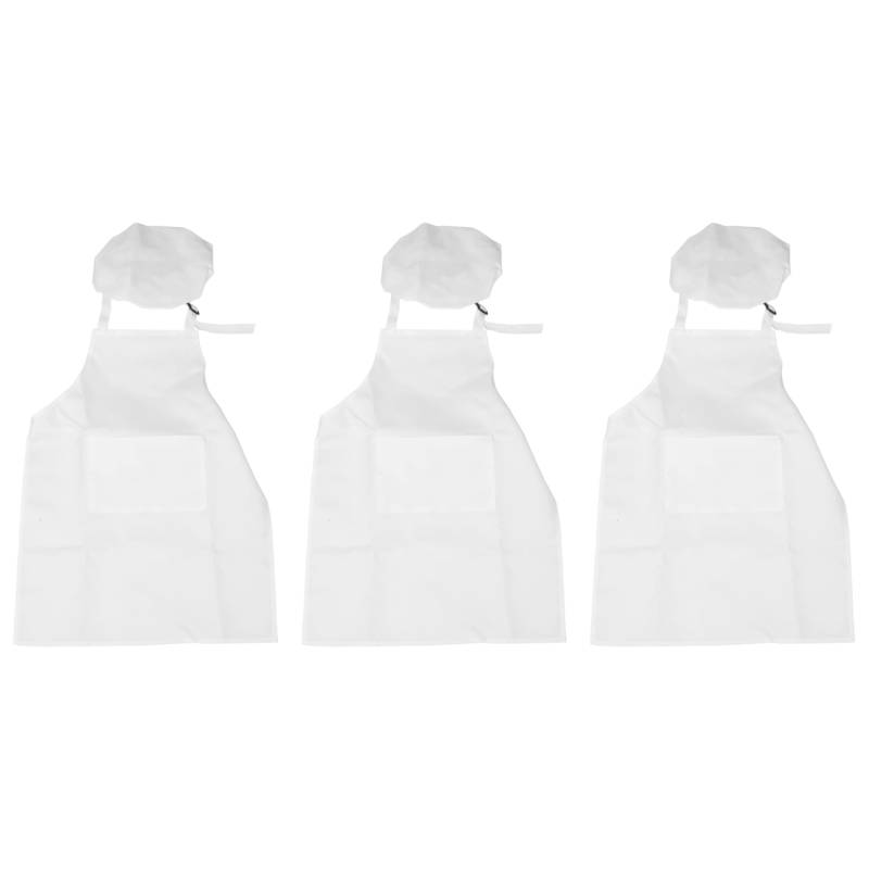 Pesfehhy 6-Teiliges KinderschüRzen- und KochmüTzen-Set Verstellbare KinderküChenschüRze zum Kochen und Malen von Pesfehhy