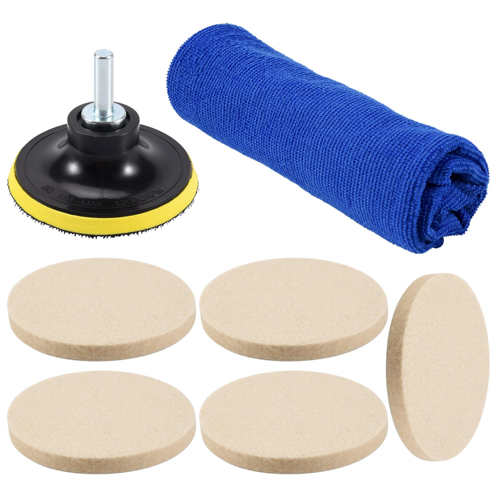 Pesfehhy 8 Stück, 75 mm, Filz, Polierpad, Windschutzscheibe, Glasreparatur, Polierset für Glas Pesfehhy 8 Stück, 75 mm, Filz, Polierpad, Windschutzscheibe, Glasreparatur, Polierset für Glas von Pesfehhy