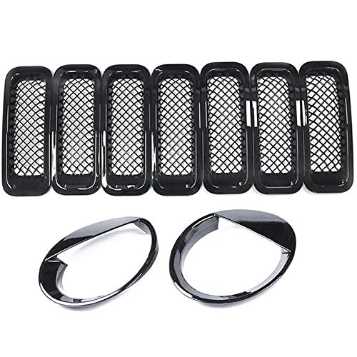Pesfehhy 9 StüCke KüHler Grill Gitter Mesh KüHler Grill Einsatz + Style Scheinwerfer Lampen Abdeckung für Patriot 2011-2016 Pesfehhy 9 StüCke KüHler Grill Gitter Mesh KüHler Grill Einsatz + Style Scheinwerfer Lampen Abdeckung für Patriot 2011-2016 von Pesfehhy