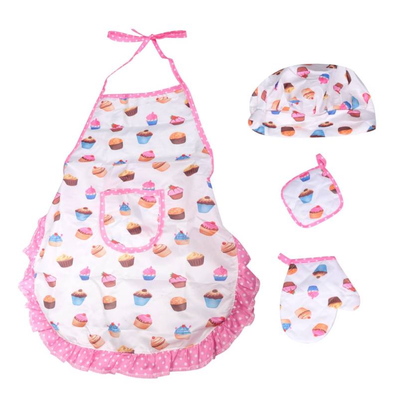 Pesfehhy Das 4 Teilige - und Back Set für Kinder EnthäLt eine SchüRze für Kleine MäDchen, eine MüTze und ein Dress Up für Kleinkinder von Pesfehhy