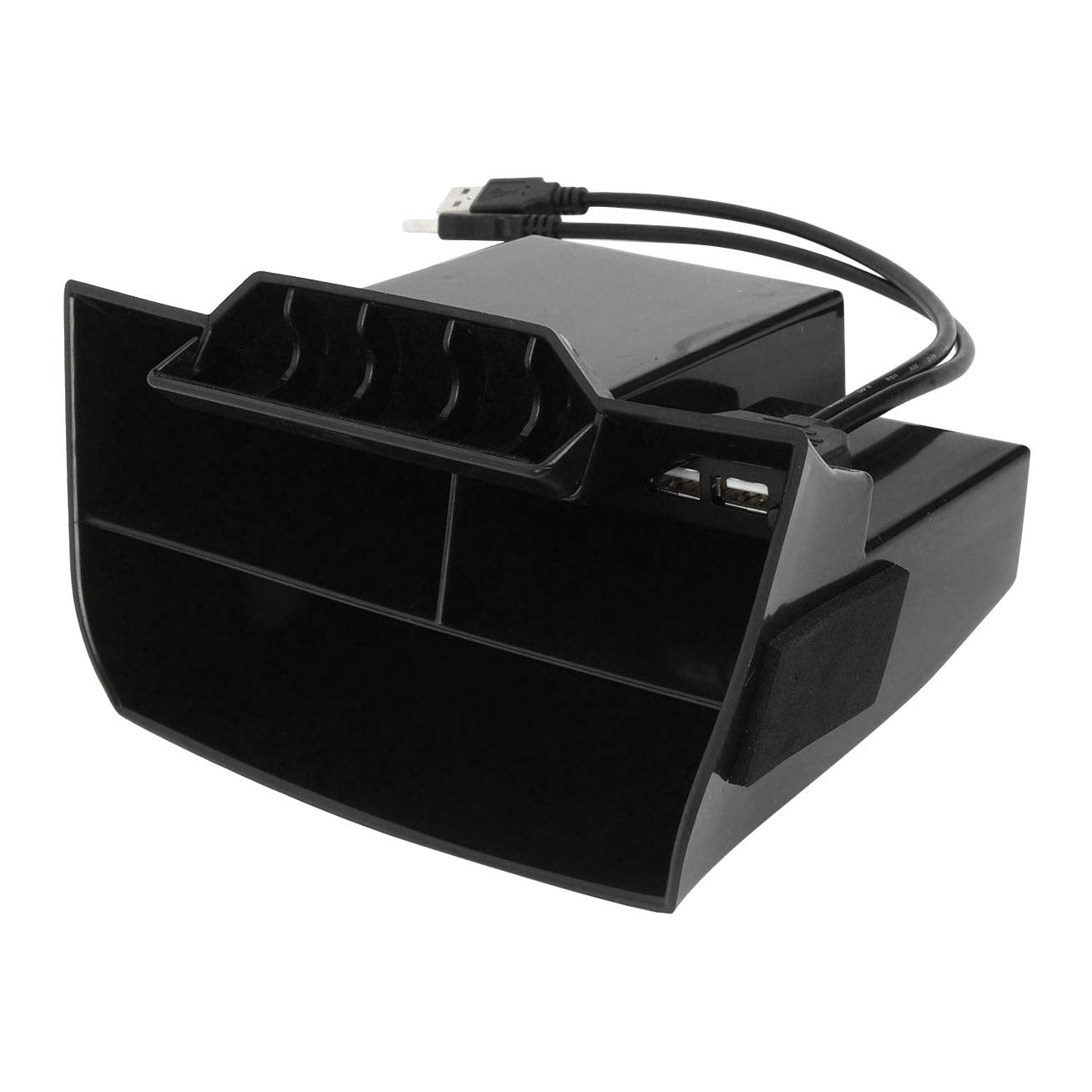 Pesfehhy Für 2016 2017 2018 2019 Innenzubehör Auto Schwarz ABS Konsole Interieur Aufbewahrungsbox Zentrale Aufbewahrungsbox mit USB-Anschluss von Pesfehhy