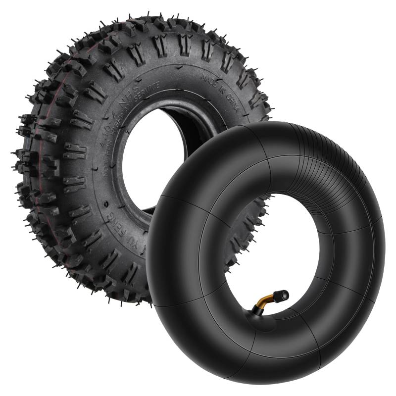 Pesfehhy Innenrohr 4.10/3.50-4, Außenrohr 4.10-4 für Garten-Rototiller-Schneefräsen, Rasenmäher, Handkarren, Schubkarren, Go-Cart-Kids von Pesfehhy