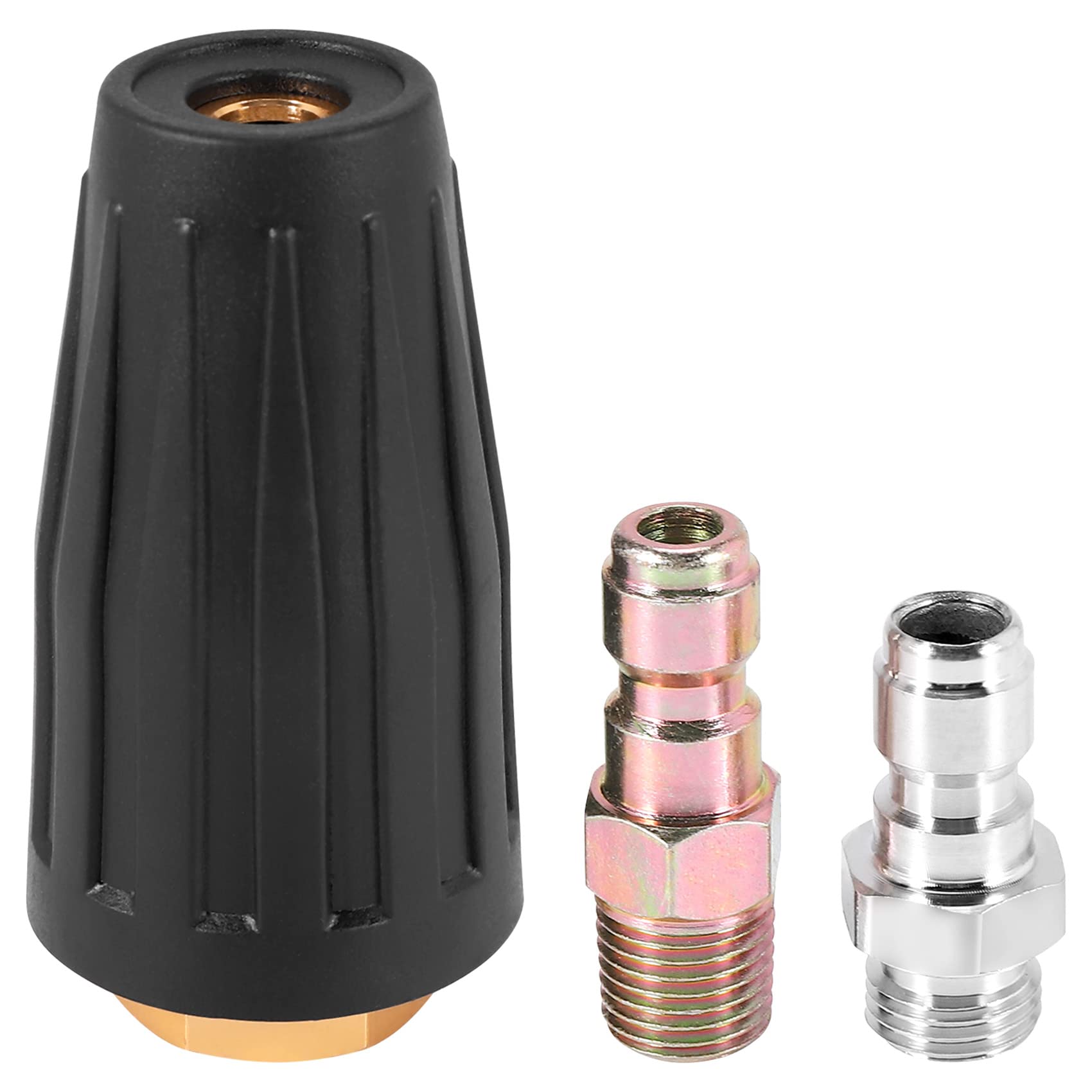 Pesfehhy Pressure Turbodüse mit drehbarem Strahl, Universal, für Waschmaschine, für warmes und kaltes Wasser, 3.000 Psi, 3,0 Öffnungen, 3 Gal/min, mit einem 1/4-Zoll-Anschlussstecker, Schwarz Pesfehhy Pressure Turbodüse mit drehbarem Strahl, Universal, für Waschmaschine, für warmes und kaltes Wasser, 3.000 Psi, 3,0 Öffnungen, 3 Gal/min, mit einem 1/4-Zoll-Anschlussstecker, Schwarz von Pesfehhy