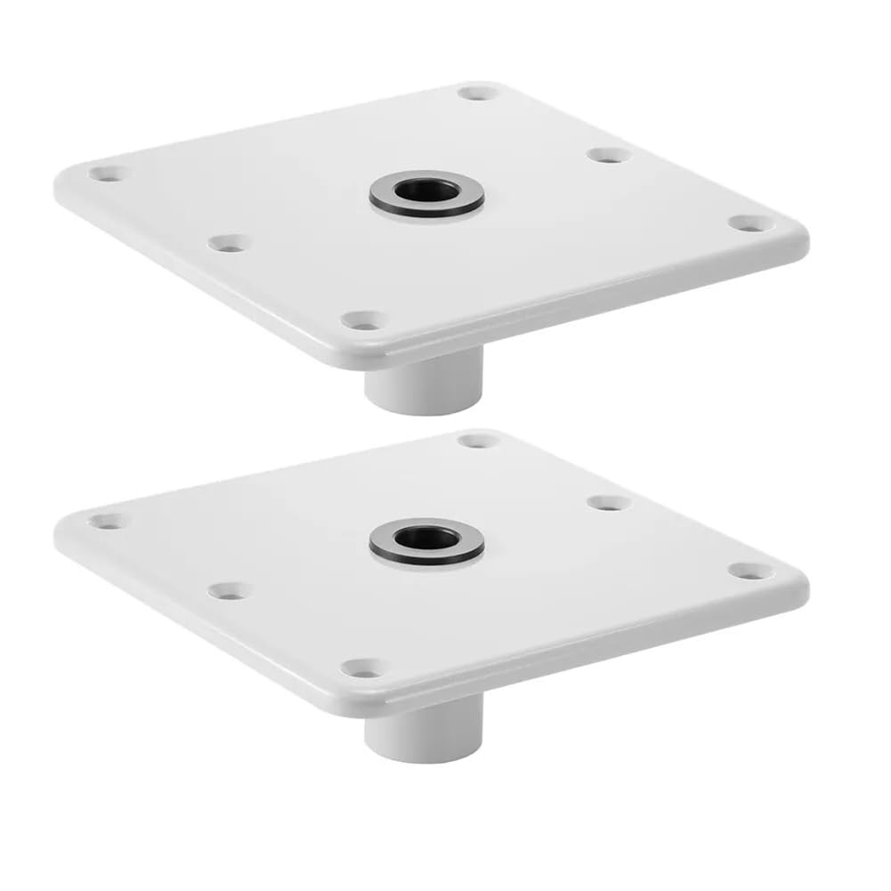 Pesfehhy Robuste Bootssitzbasis, Sitzsockel 7 x 7 Zoll mit Stecker für Spindel 3/4 Zoll, Weiß von Pesfehhy