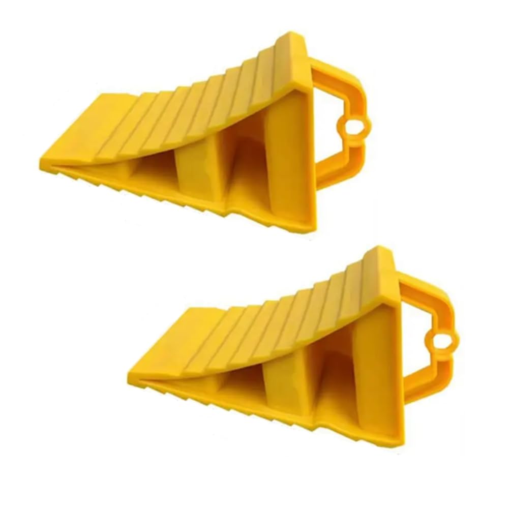 Pesfehhy Set mit 2 tragbaren Unterlegkeilen mit Griffen, für Fahrzeuge, Auto, LKW, rutschfeste Kunststoffbasis, Reifenstützkissen Pesfehhy Set mit 2 tragbaren Unterlegkeilen mit Griffen, für Fahrzeuge, Auto, LKW, rutschfeste Kunststoffbasis, Reifenstützkissen von Pesfehhy