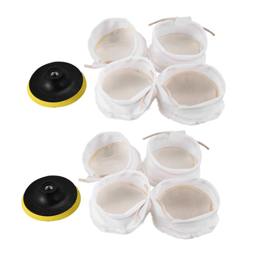 Pesfehhy Set mit Poliermaschinen, 10 Stück, Mützenpolster aus Wolle, Weiß, 10 Stück Pesfehhy Set mit Poliermaschinen, 10 Stück, Mützenpolster aus Wolle, Weiß, 10 Stück von Pesfehhy