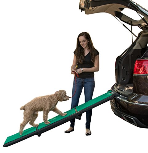 Pet Gear Rampe Travel Lite mit supertrax Oberfläche für maximale Traktion, 4 Modelle, von zu wählen, 106,7–180,3 cm. Lang, unterstützt 150-200 lbs, finden die beste Passform für Ihr Haustier, Dreifach-Rampe, 180 cm (71 Fuß) L, schwarz / grün von Pet Gear