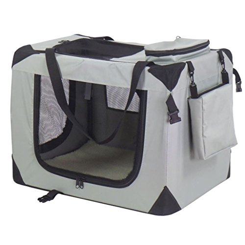 @Pet Hundetransporttasche Hundetragetasche Katzenbox Nylon 70x52x50cm Grau 11072 von @Pet