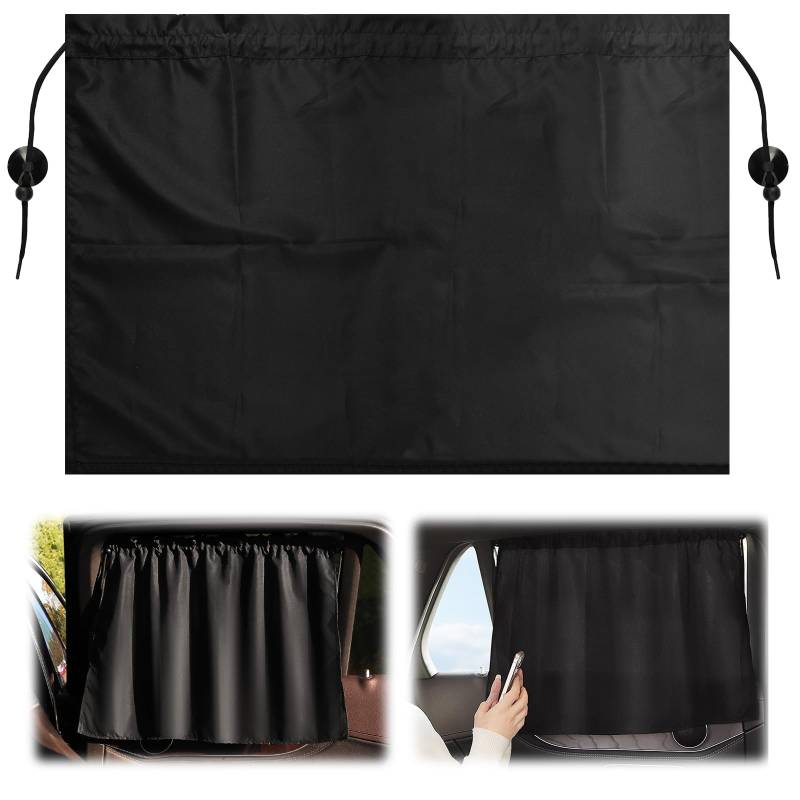 2 Stück Auto Trennvorhänge Sonnenschutz, 66.5x47cm Sonnenschutz Auto Vorhang Seitenfenster, Sonnenblende Auto Kinder, Abnehmbare Auto Vorhang, Sichtschutz Auto für Camping Reisen Kinder Schlafen von PetGlimmer