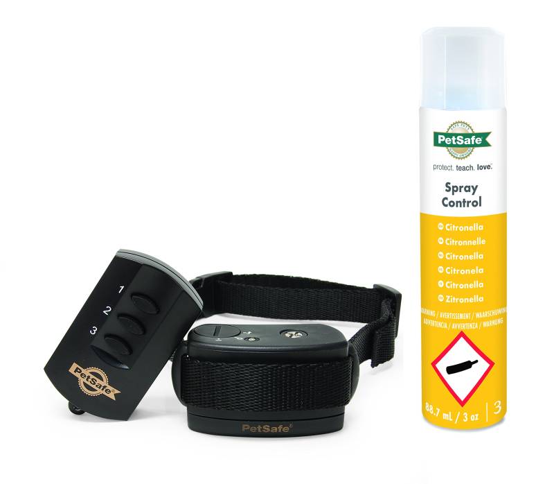 PetSafe Hunde Spray Erziehungshalsband mit Fernbedienung, 85m Radius, umweltfreundliches Zitronella Spray, Hunde 3,6kg+ von PetSafe