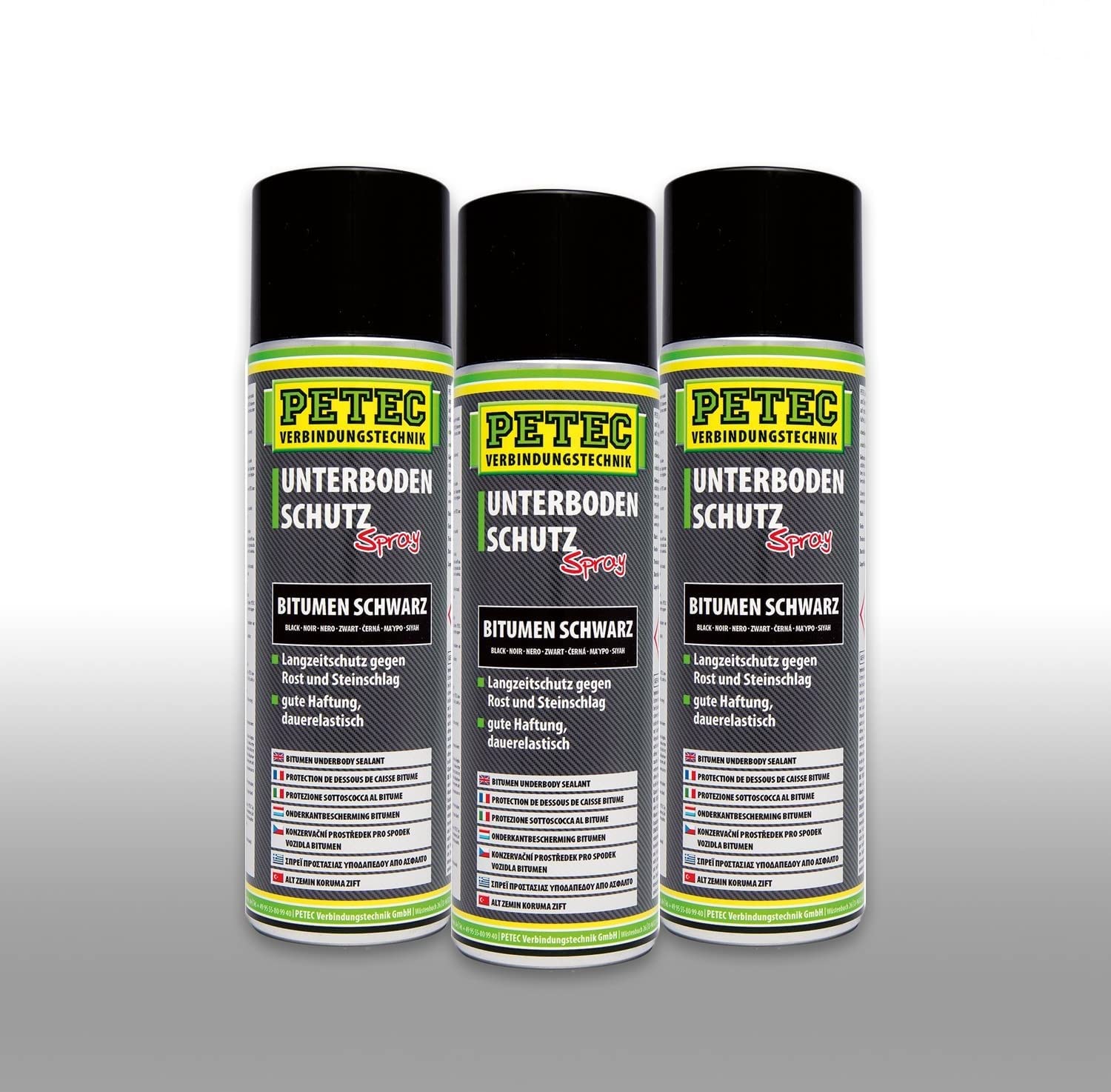 Petec_bundle 3X PETEC UNTERBODENSCHUTZ Bitumen Spray Steinschlagschutz SCHWARZ 500 ML 73150 von Petec_bundle