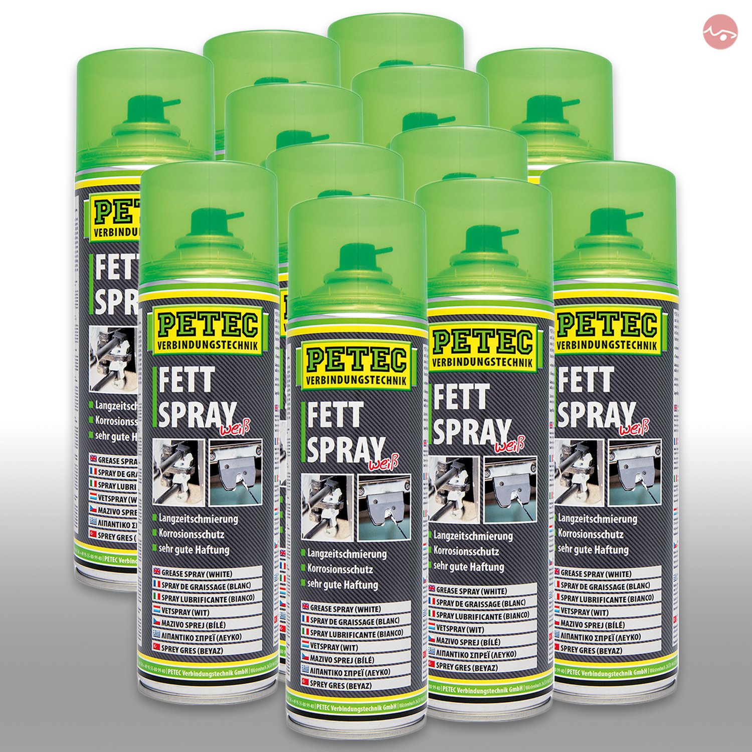 Petec_bundle 12x PETEC FETTSPRAY WEIß Spraydose Schmierfett Haftfett Sprüh 500 ML 70250 von Petec_bundle