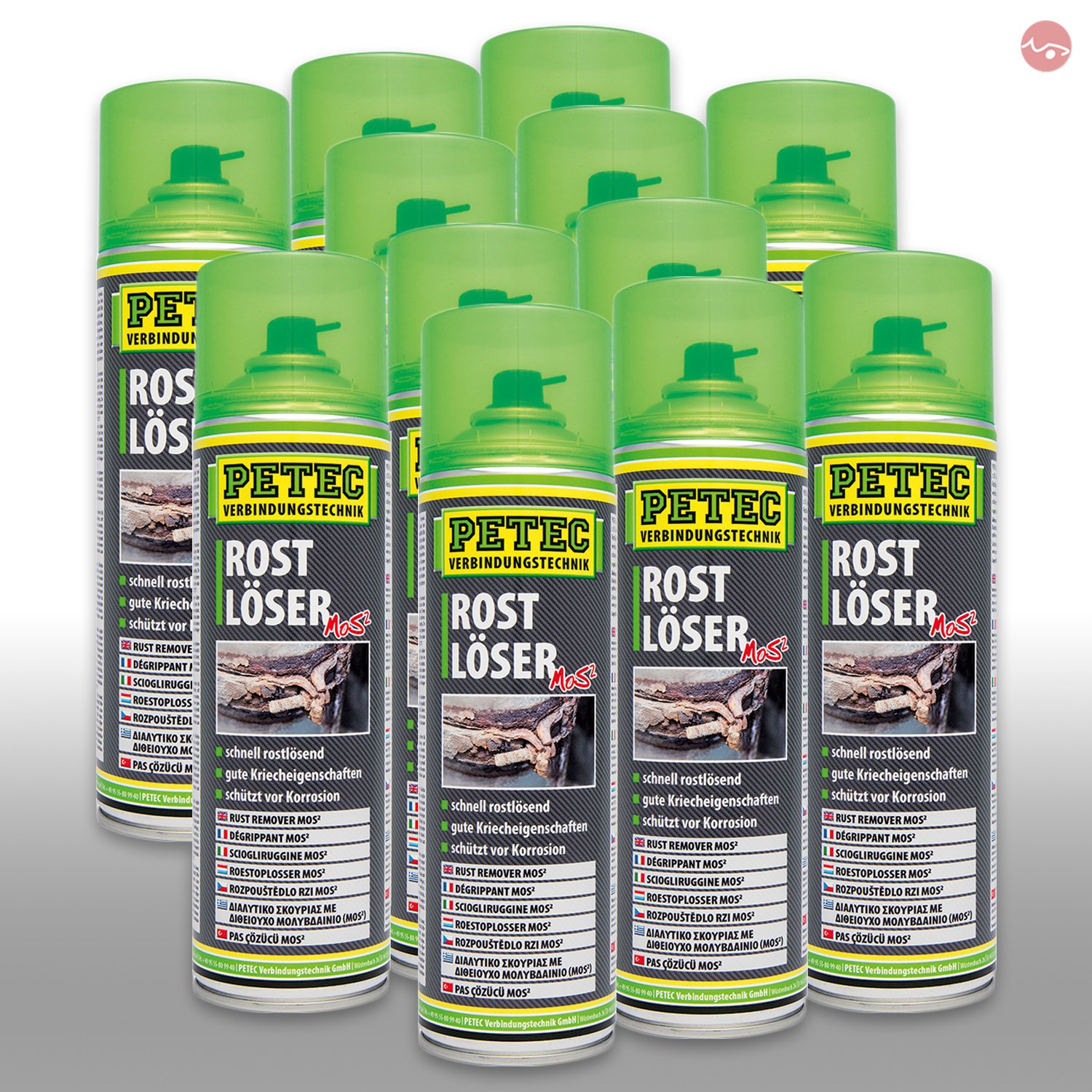 Petec_bundle 12x PETEC ROSTLÖSER MoS² Rostentferner Spraydose 500 ML 70050 von Petec_bundle