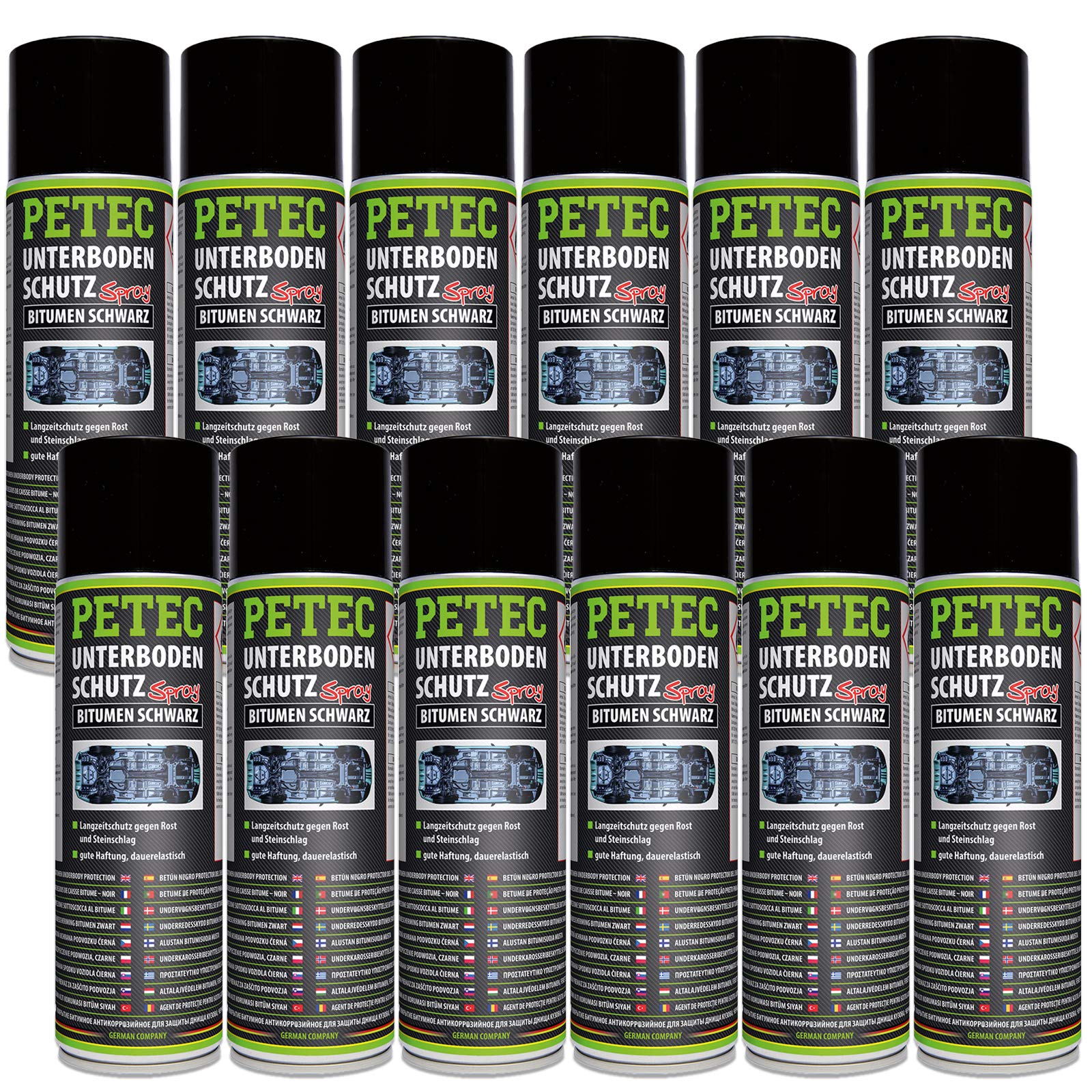 Petec_bundle 12x PETEC UNTERBODENSCHUTZ Bitumen Spray Steinschlagschutz SCHWARZ 500 ML 73150 Petec_bundle 12x PETEC UNTERBODENSCHUTZ Bitumen Spray Steinschlagschutz SCHWARZ 500 ML 73150 von Petec_bundle