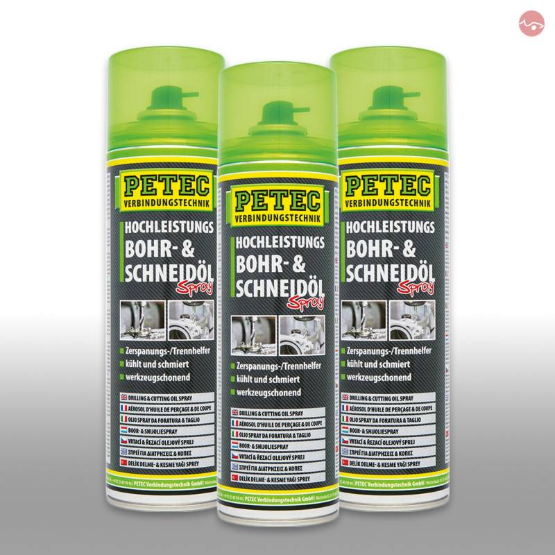 Petec_bundle 3X PETEC BOHR- und SCHNEIDÖL Spray Dose Bohröl Schneidmittel 500 ML 73050 von Petec_bundle