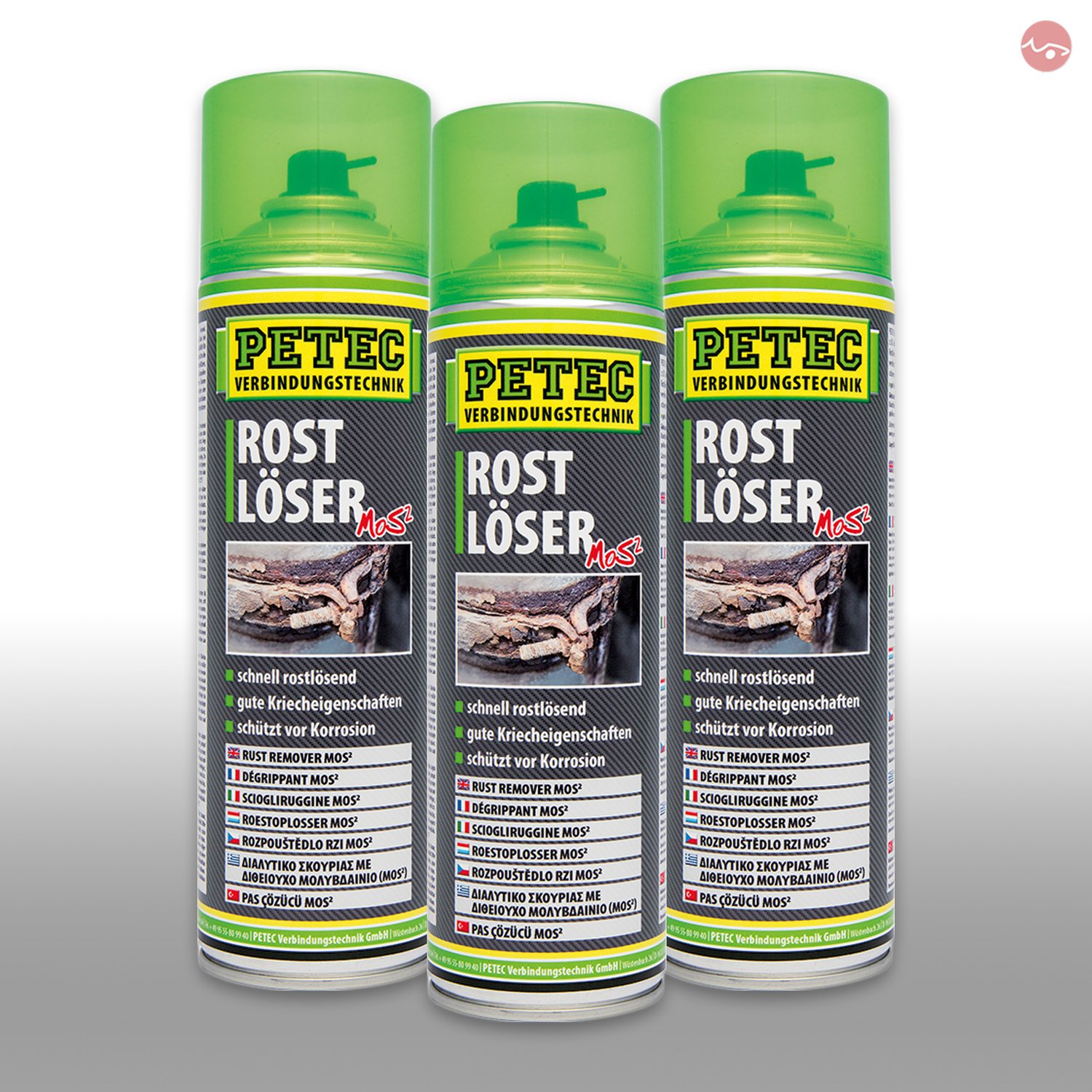 Petec_bundle 3X PETEC ROSTLÖSER MoS² Rostentferner Spraydose 500 ML 70050 von Petec_bundle