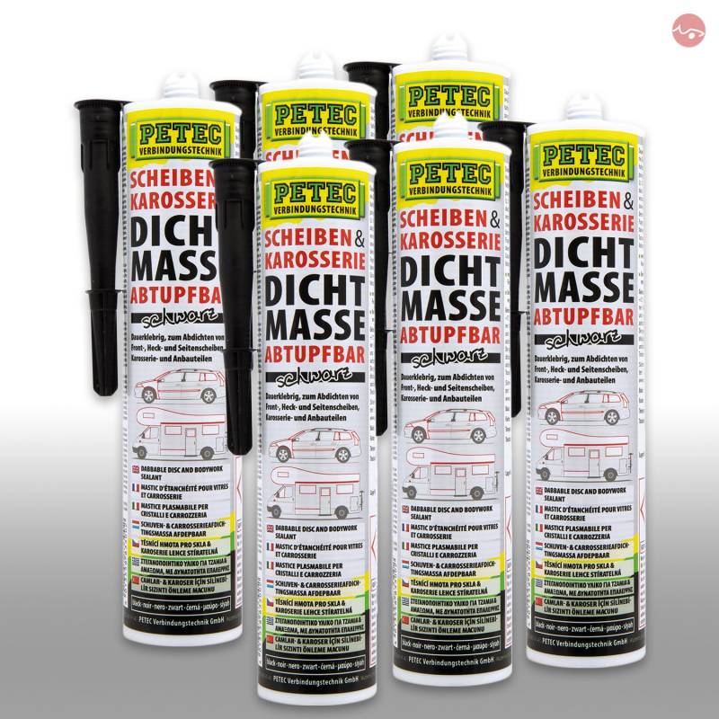 Petec_bundle 6X PETEC SCHEIBEN und KAROSSERIEDICHTMASSE KARTUSCHE ABTUPFBAR 310 ML 83300 von Petec_bundle