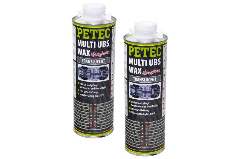 2 Liter Petec UBS Wax Unterbodenschutz auf Wachsbasis Saugdose transparent von PETEC