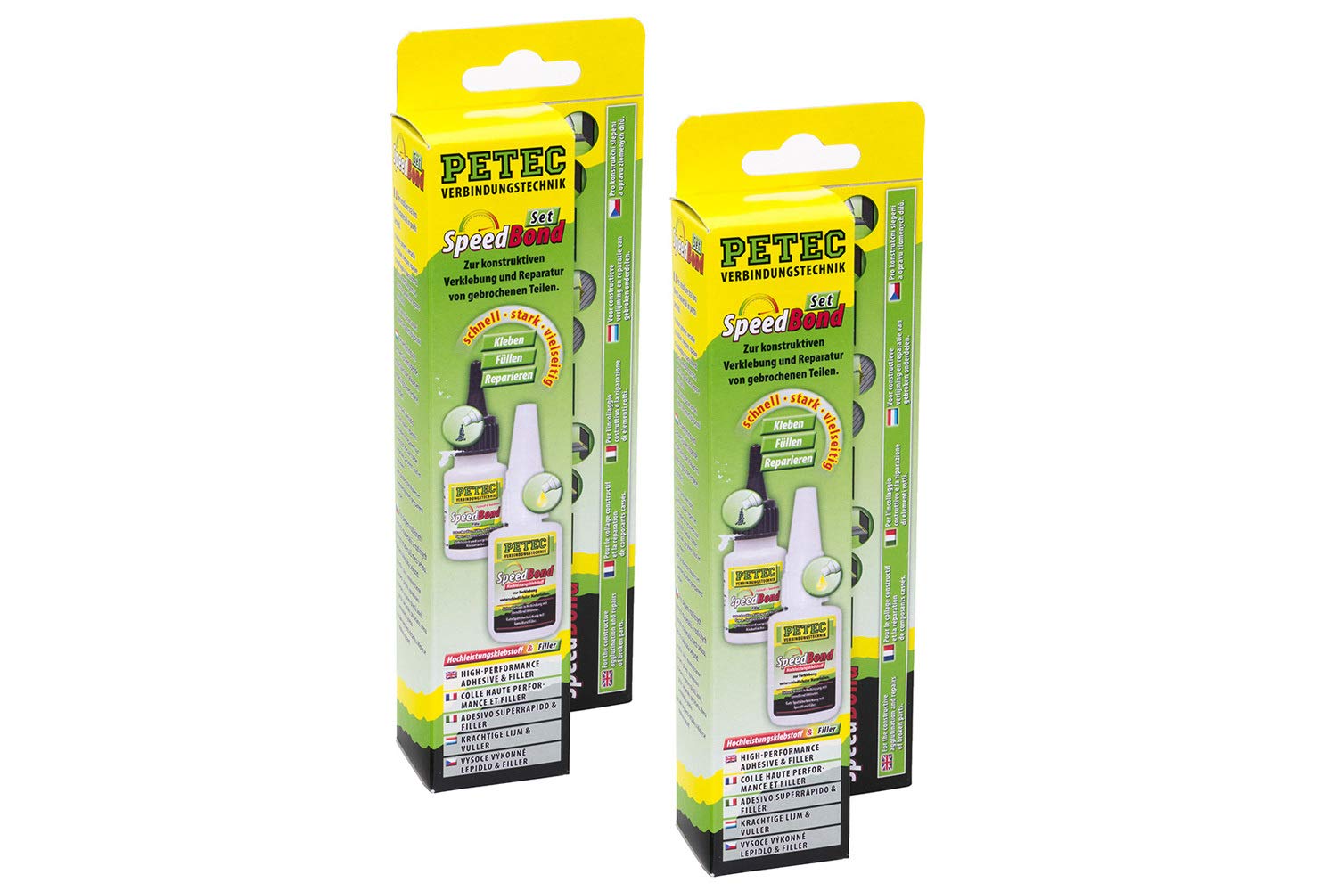 2 Stück Petec SpeedBond Set Hochleistungsklebstoff & Filler Kleber Klebstoff von PETEC