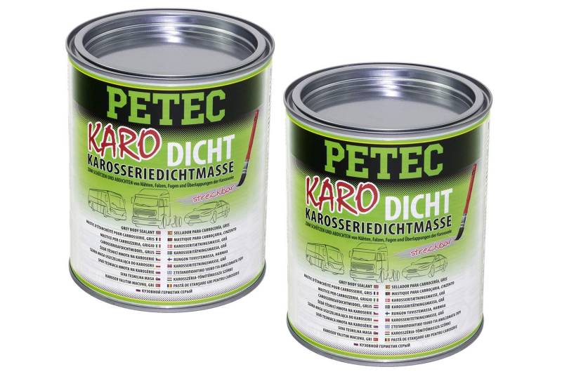 2x 1000 ml Petec Karo-Dicht Karosseriedichtmasse Dose 94130 Dichtmasse von PETEC
