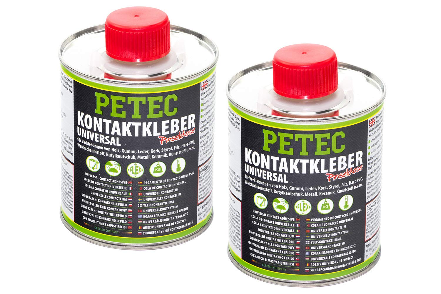 2x 350 ml Petec Kontaktkleber Universal Pinseldose 93935 Kontakt Klebstoff von PETEC