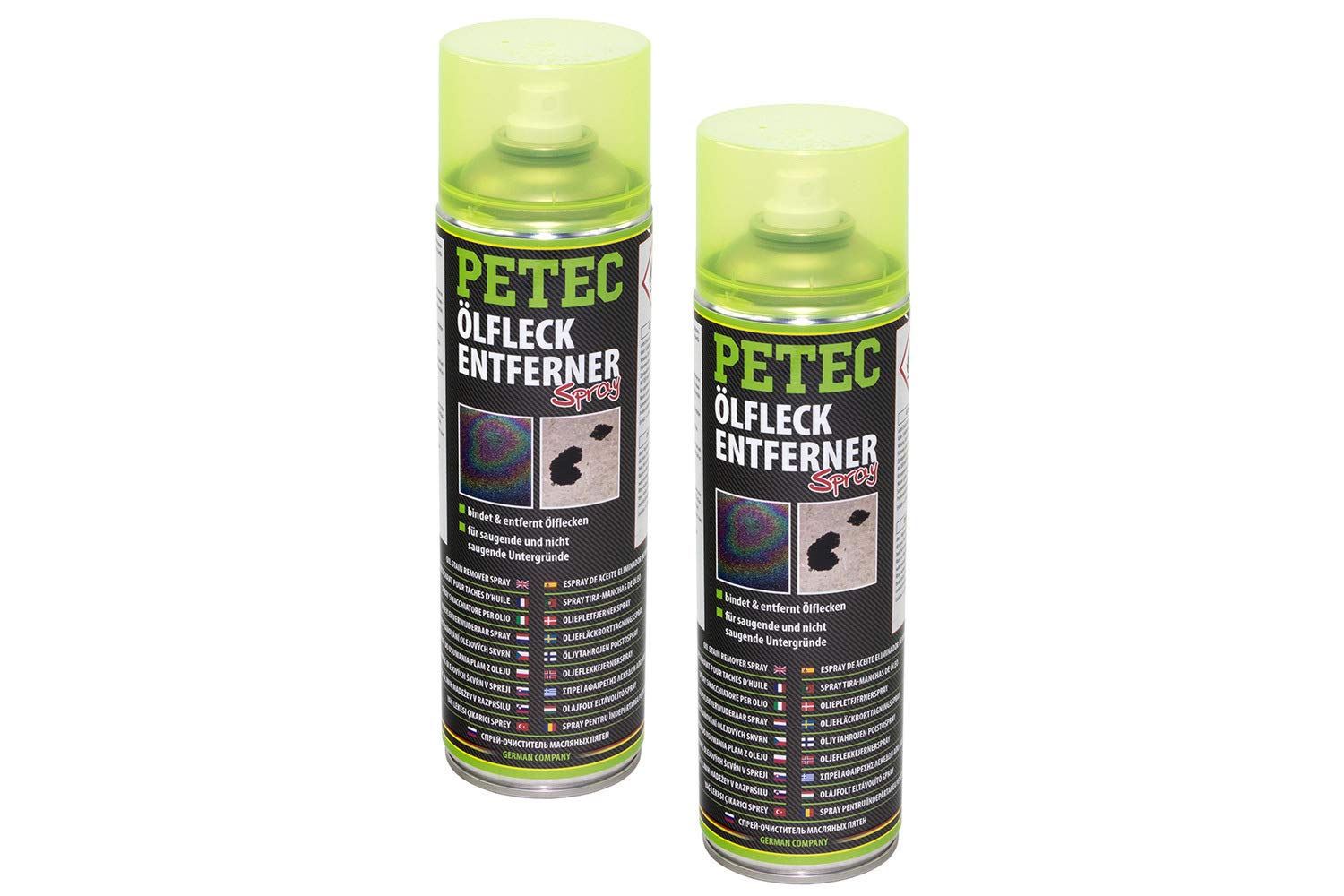2x 500ml PETEC 72350 Ölfleckentferner Öl Entferner Fleckentferner Spray von PETEC