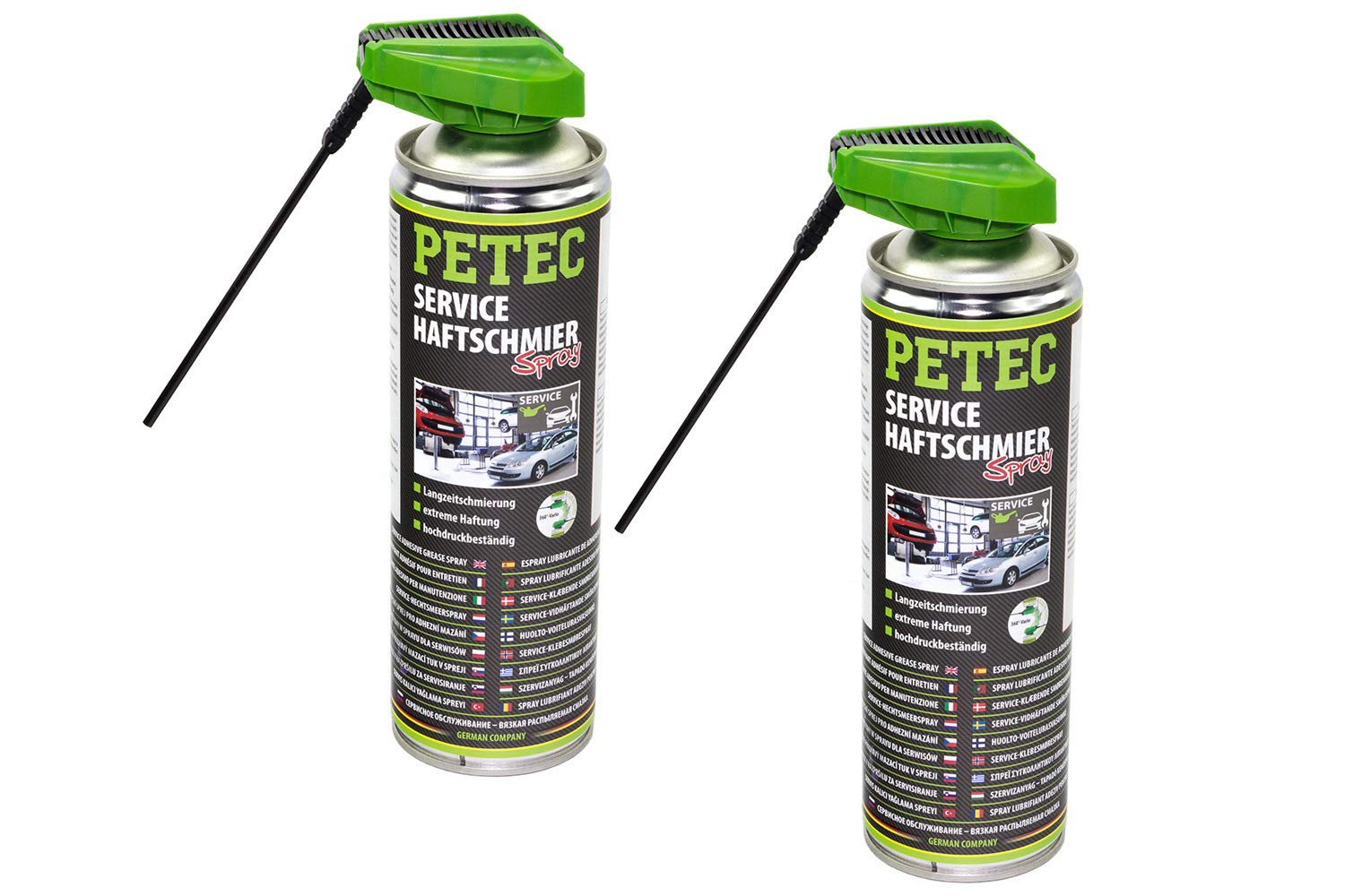2x PETEC 500ml Service- Haftschmier- Spray Transparent Langzeitschmierung Grease von PETEC