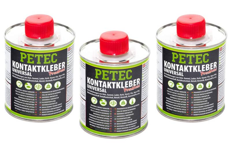3x 350 ml Petec 93935 Kontaktkleber Universal Pinseldose Kontakt Klebstoff von PETEC