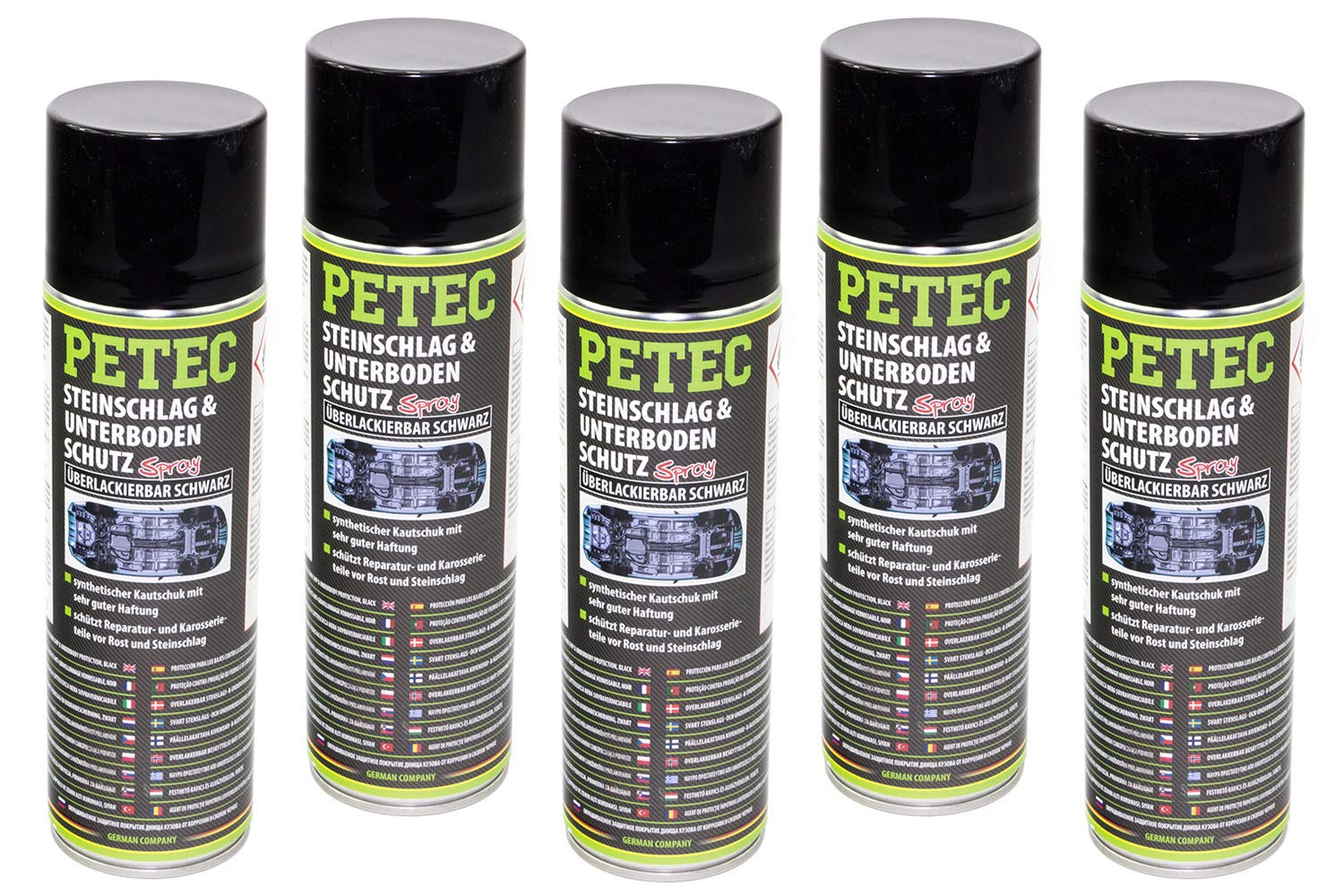 5x PETEC 500 ml Steinschlag & Unterbodenschutz Spray Schwarz überlackierbar 5x PETEC 500 ml Steinschlag & Unterbodenschutz Spray Schwarz überlackierbar von PETEC