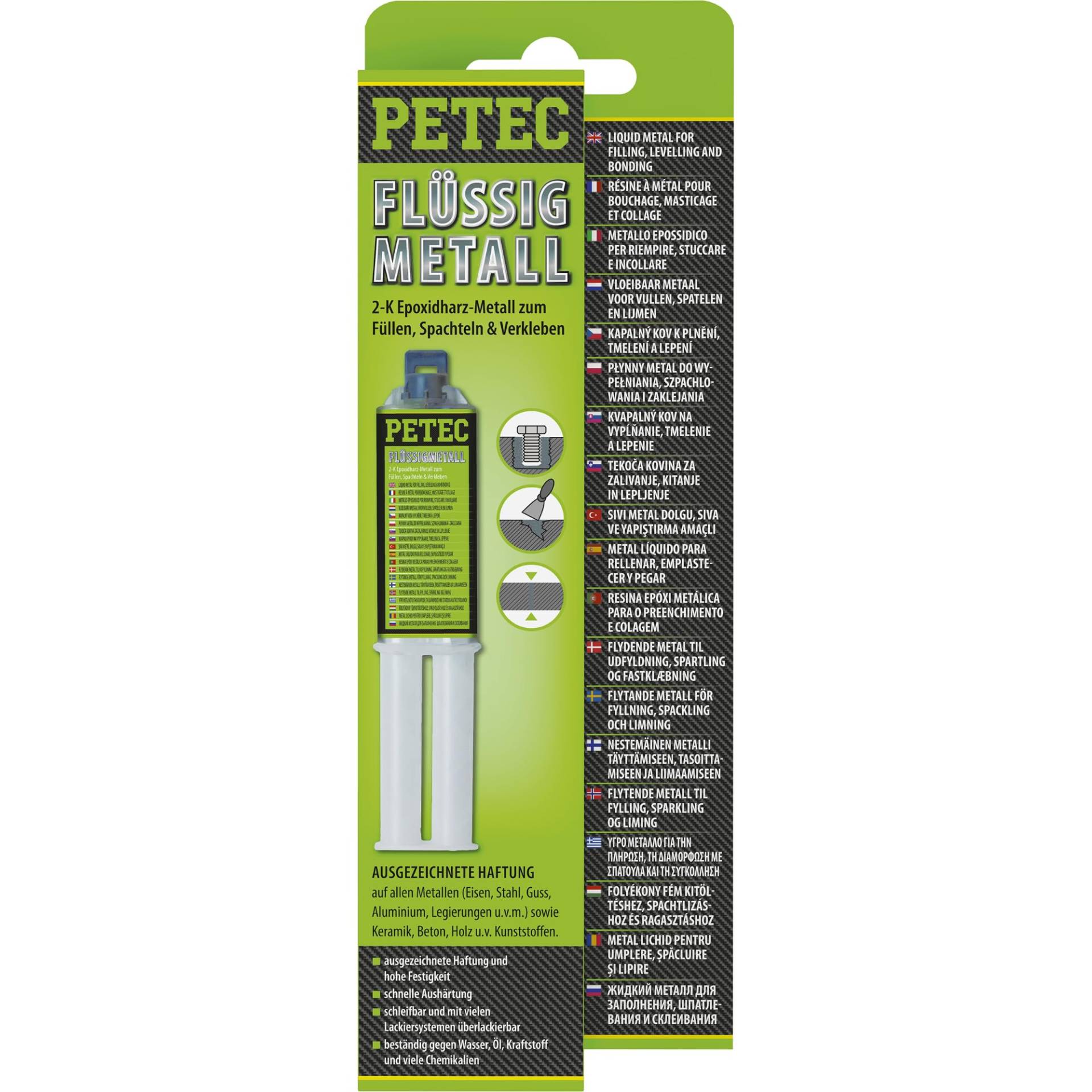 Petec Flüssigmetall 2 Komponenten Kleber Metall Epoxidharz. 2K Metallkleber hochfest 25 ml ohne Mischrohr. Zwei Komponentenkleber für Kunststoff, Holz, Keramik, Stahl, Eisen und Beton Petec Flüssigmetall 2 Komponenten Kleber Metall Epoxidharz. 2K Metallkleber hochfest 25 ml ohne Mischrohr. Zwei Komponentenkleber für Kunststoff, Holz, Keramik, Stahl, Eisen und Beton von PETEC