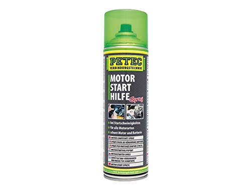 PETEC Profi Motorstarthilfe Spray Starthilfe Spray 500 ml Kaltstartmittel geeignet für PKW, LKW, Motorrad,Boot, Rasenmäher, Bau- und Landmaschinen alle Motorarten von PETEC