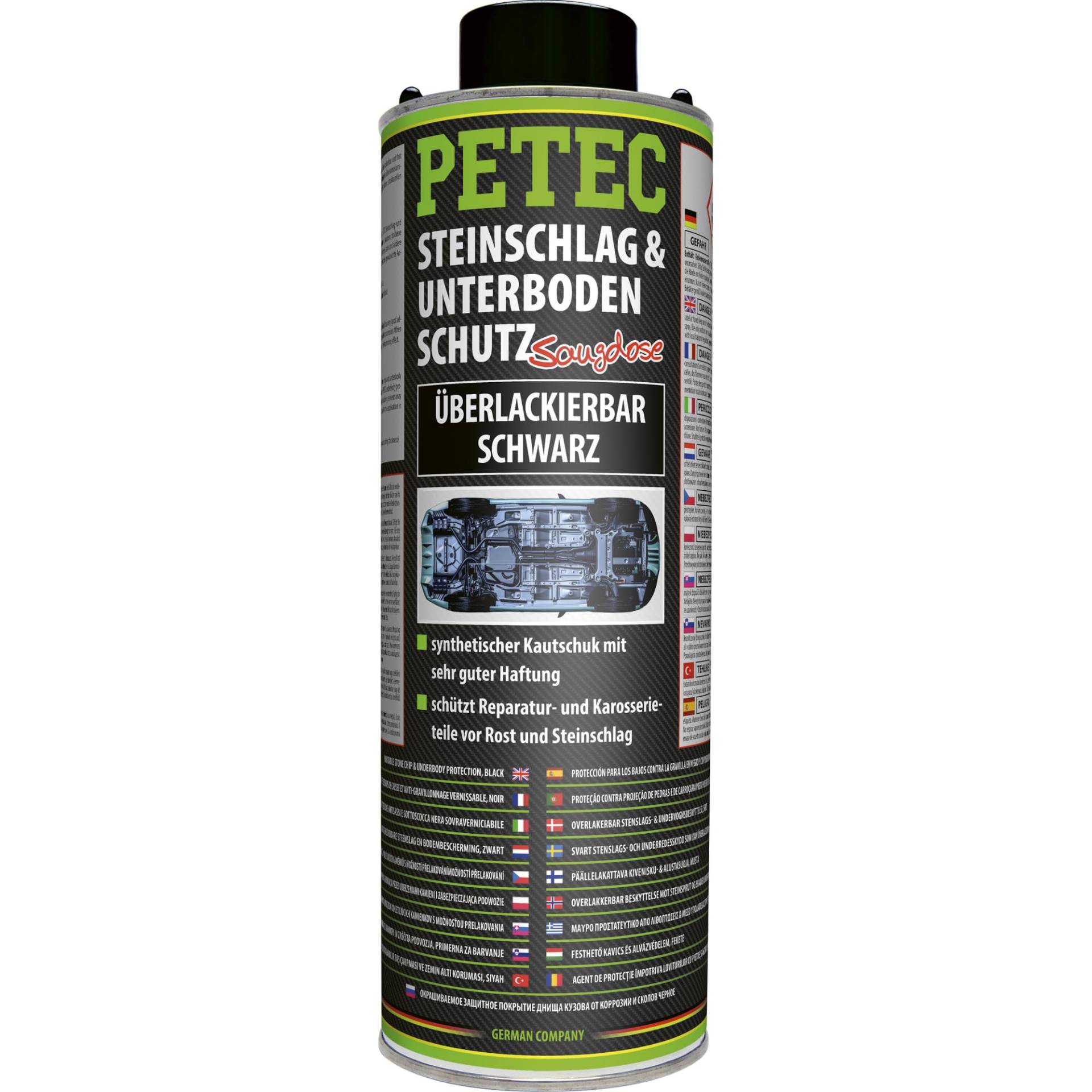 PETEC Unterbodenschutz Steinschlagschutz überlackierbar 1 Liter Saugdose Rostschutz in schwarz aus Kautschuk für Auto und Wohnwagen Unterboden 73210 PETEC Unterbodenschutz Steinschlagschutz überlackierbar 1 Liter Saugdose Rostschutz in schwarz aus Kautschuk für Auto und Wohnwagen Unterboden 73210 von PETEC
