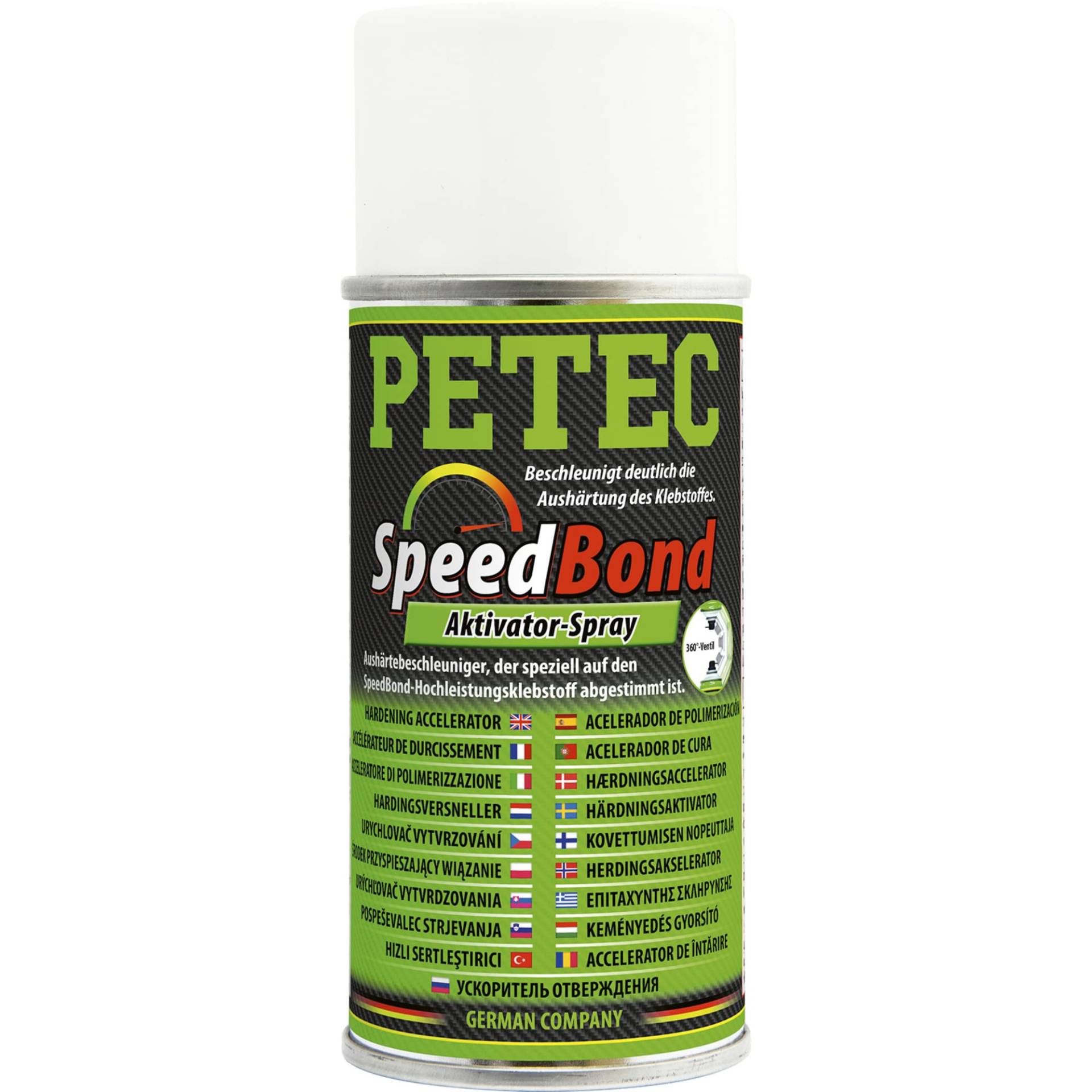 PETEC SpeedBond Aktivator Spray Sekundenkleber. 150 ml Aushärtungsbeschleuniger transparent Kleber aushärten. Activator für Schnellkleber aus Cyanacrylat Basis 93515 von PETEC