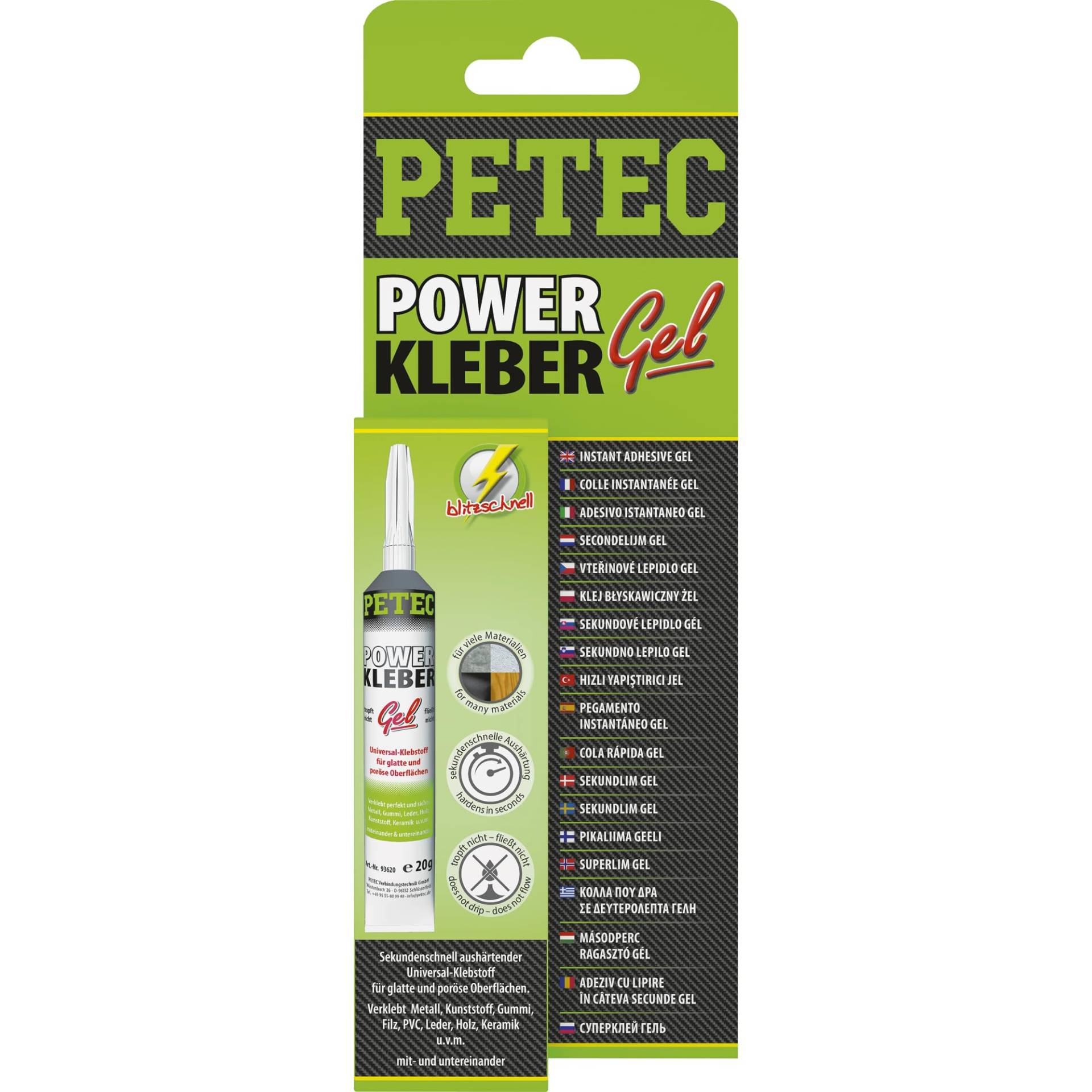 Petec 93720 Power Kleber Gel, 20 g von PETEC
