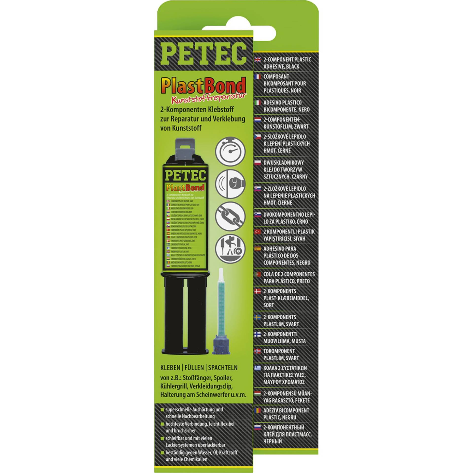 PETEC PlastBond 2 Komponenten Kleber Kunststoffkleber extra stark 24 ml + Mischrohr. Zwei Komponentenkleber zum Kleben von Kunststoff, Metall 98325 von PETEC