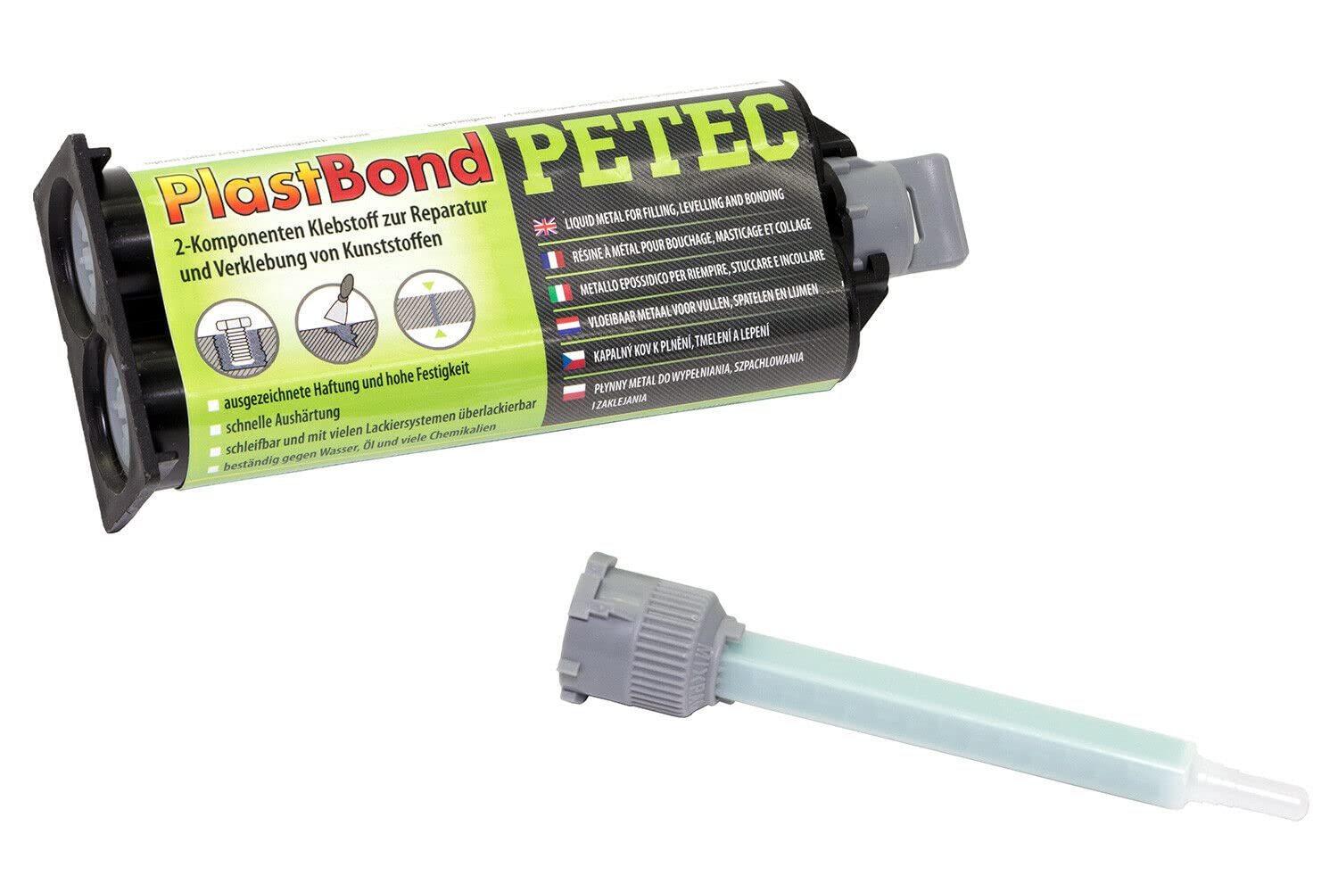 PETEC PlastBond 2 Komponenten Kleber Kunststoffkleber extra stark 50 ml. Zwei Komponentenkleber zum Kleben von Kunststoff, Metall 98325 von PETEC