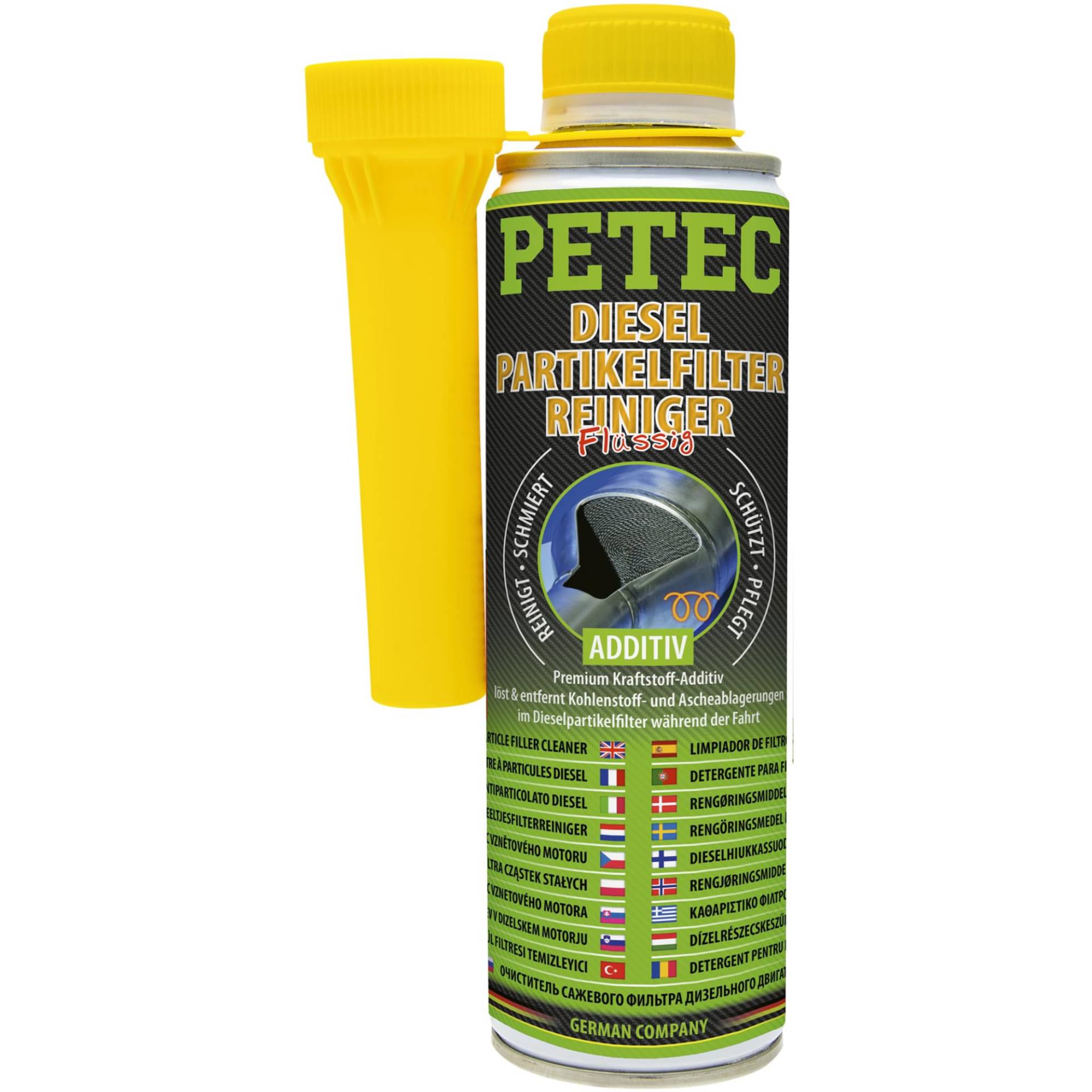 Petec Dieselpartikelfilter-Reiniger zum kontinuierlichen Reinigen des Dieselpartikelfilters von Dieselmotoren während der Fahrt, 300 ml von PETEC
