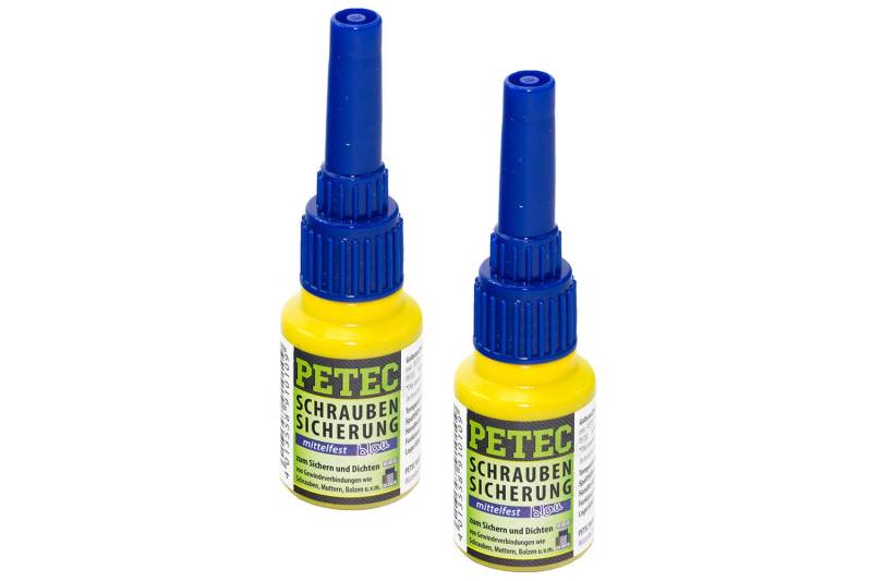 Petec Schraubensicherung mittelfest 2x 10g Flasche 91010 Schraubenkleber Flasche von PETEC