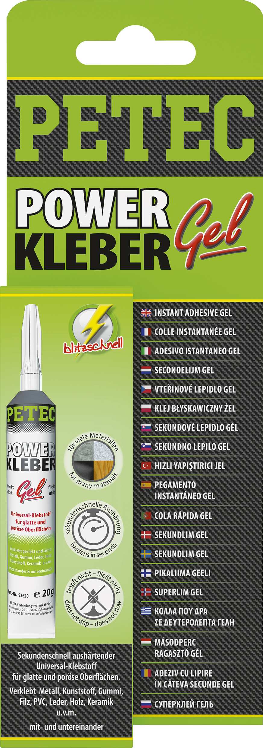 Power Kleber Gel von Petec, 20g Power Kleber Gel von Petec, 20g von Petec