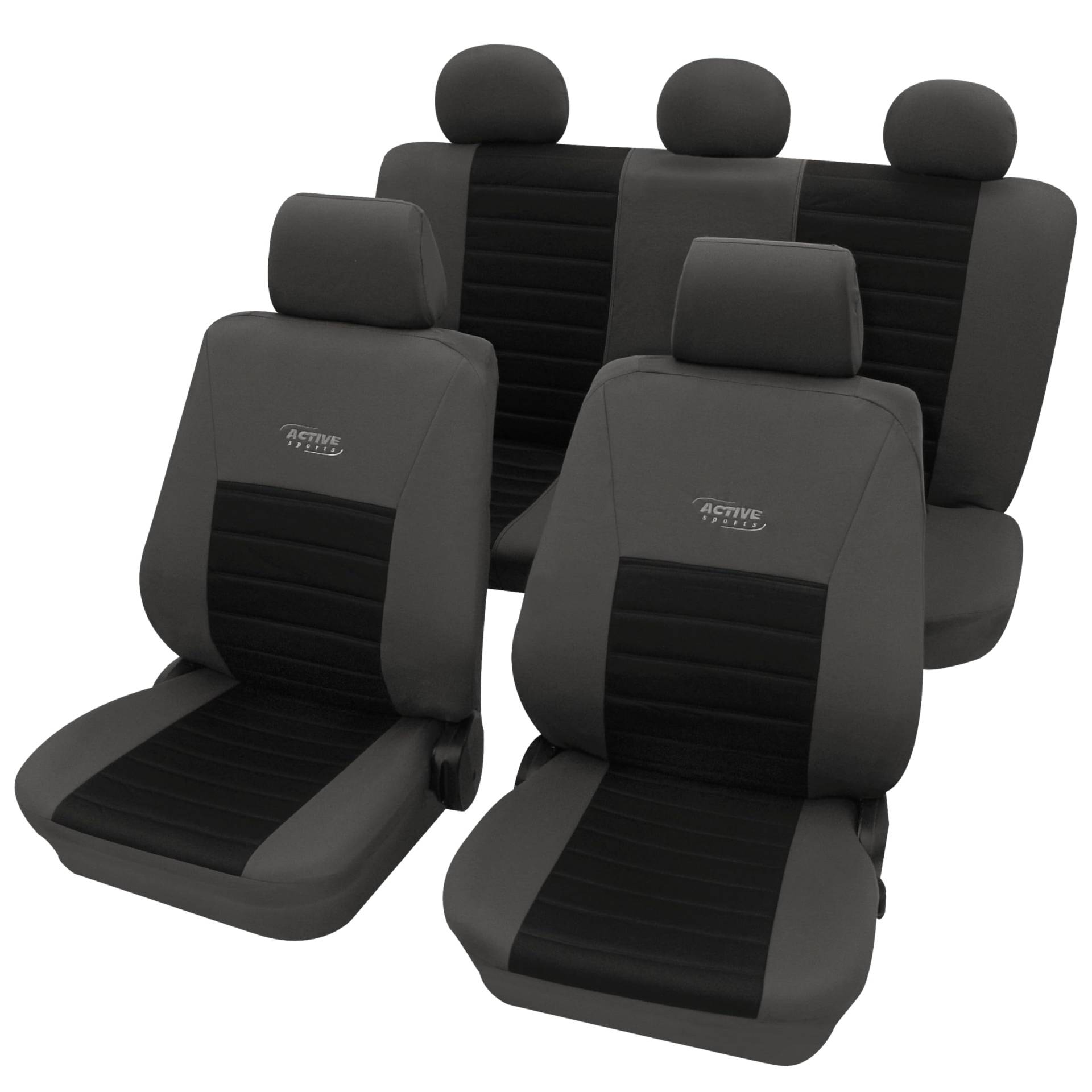PETEX Auto Sitzbezüge Universal Komplett Set 11-teilig - Active Sports schwarz, Eco Class mit SAB 1 Vario PETEX Auto Sitzbezüge Universal Komplett Set 11-teilig - Active Sports schwarz, Eco Class mit SAB 1 Vario von Petex